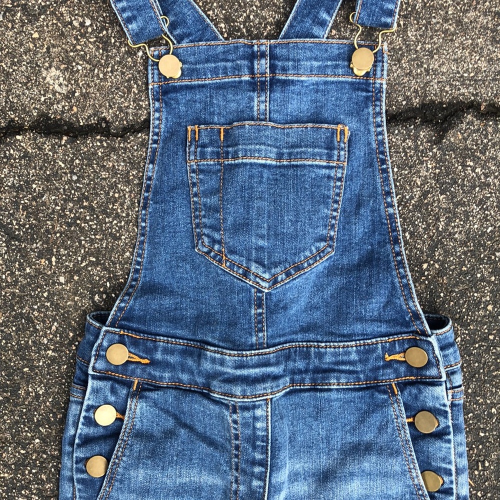 JCrew, Crewcuts stretch denim slim overalls, girls 7